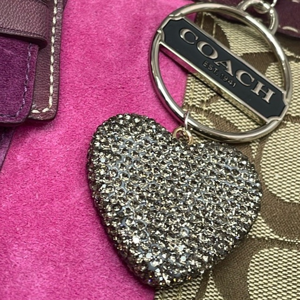 Authentic Coach Silver & Black Medallion with Crystal Heart Charm. Custom made - Picture 6 of 7